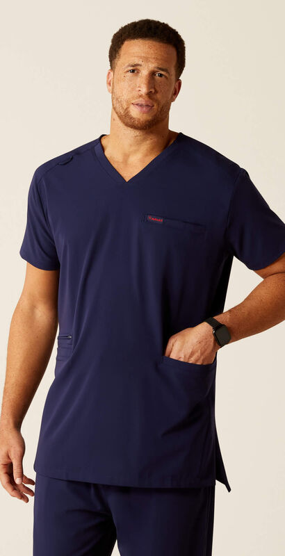 Derham 6 Pocket Scrub Top Front Plus